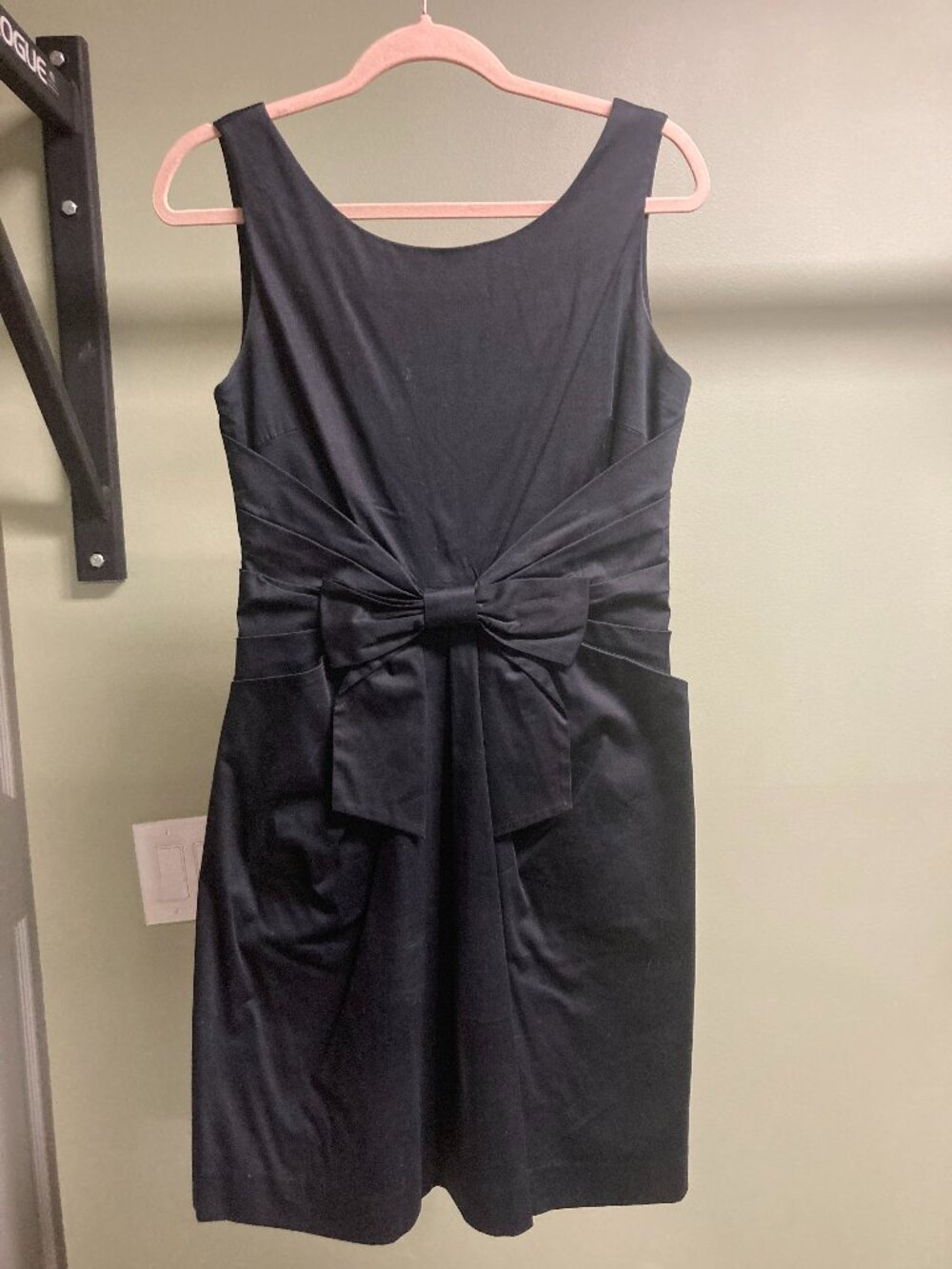 Kate Spade Classic Little Black Dress Size 6 Small with Bow and Contrast Zipper